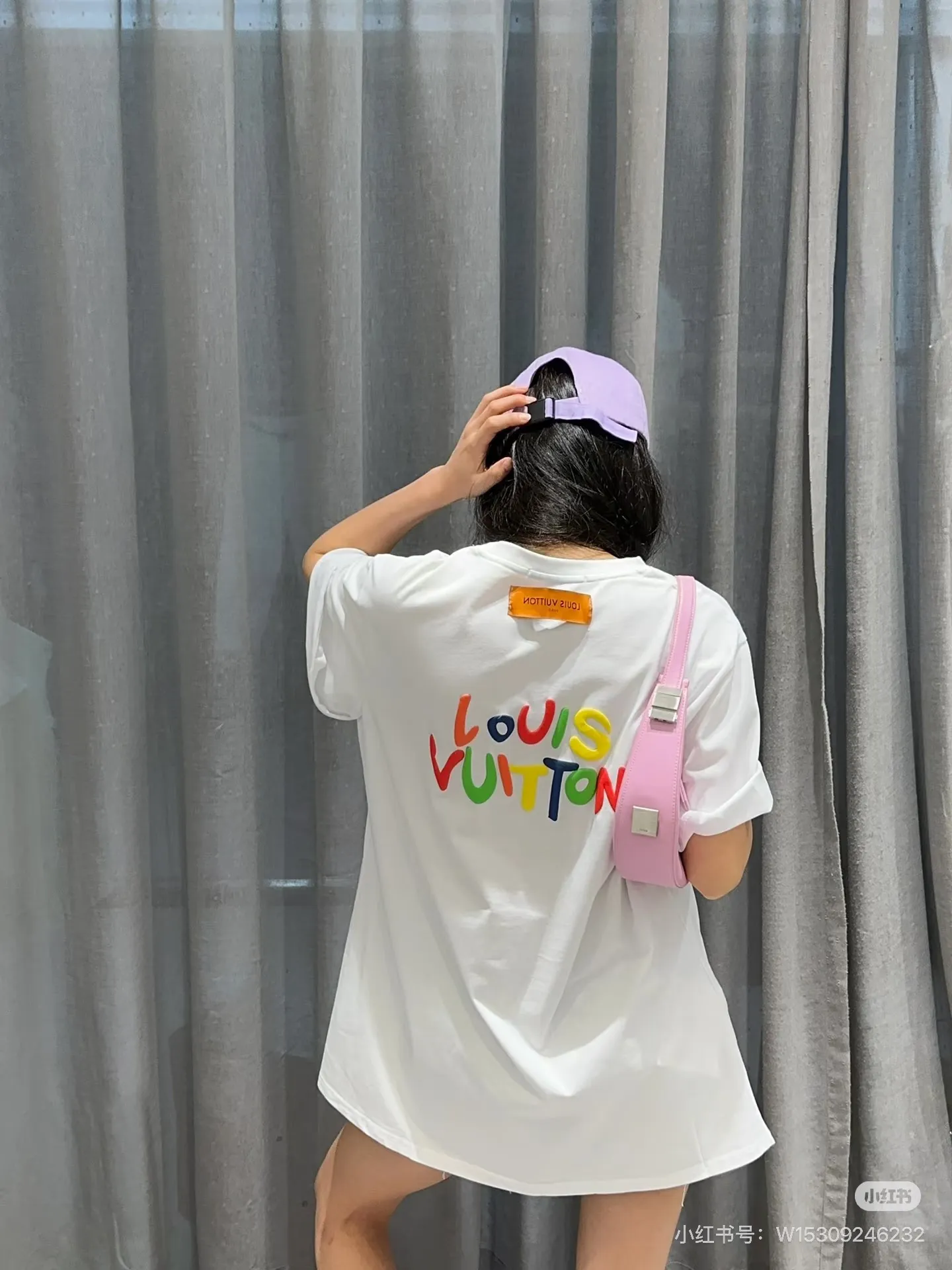 Louis Vuitton/Louis Vuitton colorful letter foam printed short sleeves